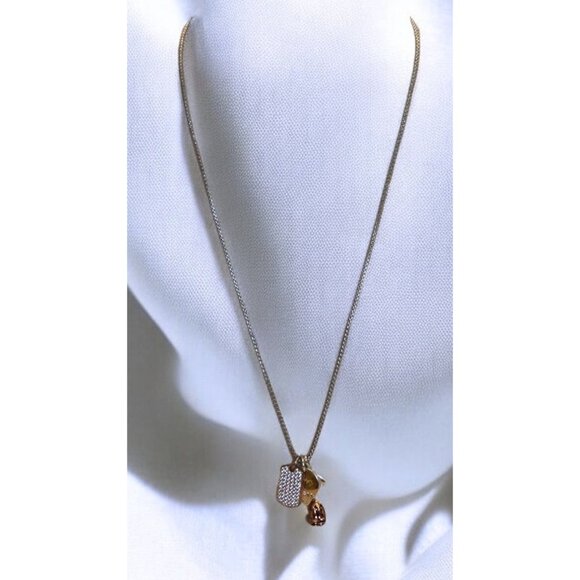 Romantic "I Love You" Necklace With Rose & Crystal Accents  20" Chain - Picture 2 of 10